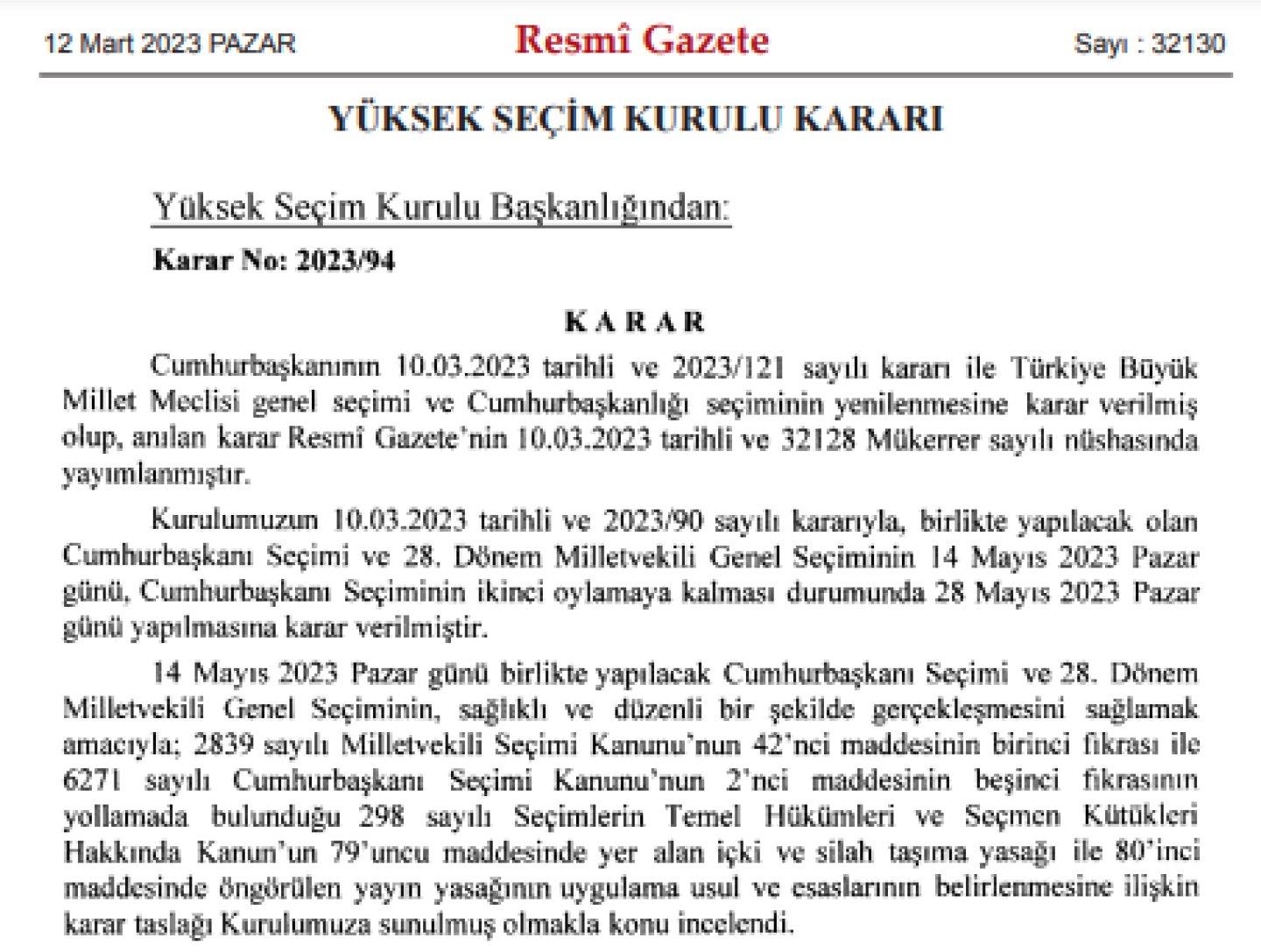 2023 Türkiye Seçim Yasakları