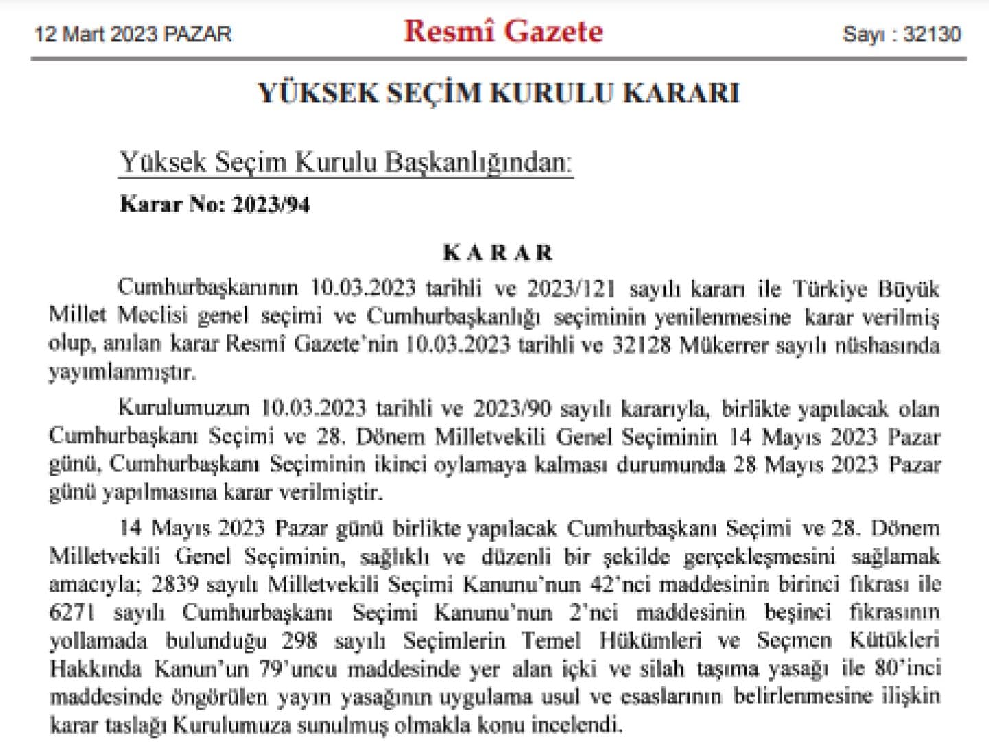 2023 Türkiye Seçim Yasakları